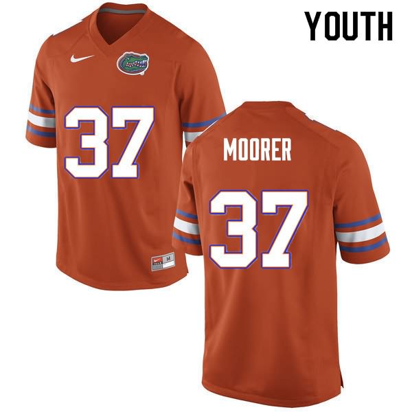 NCAA Florida Gators Patrick Moorer Youth #37 Nike Orange Stitched Authentic College Football Jersey VIX7764VJ